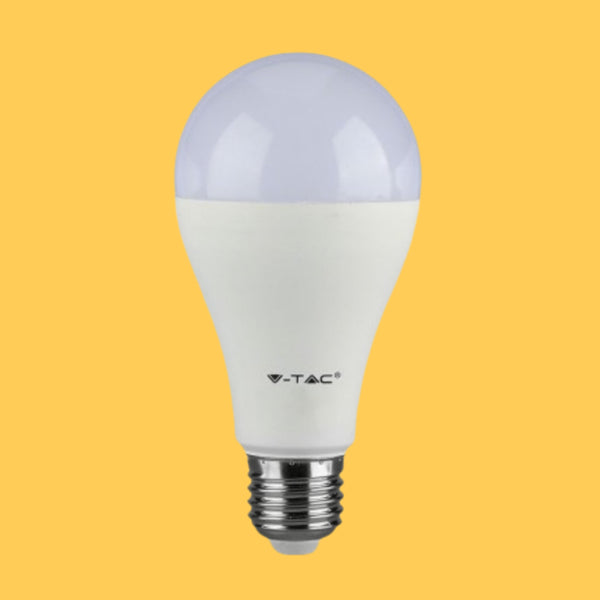 E27 15W(1350Lm) LED Spuldze, A65, V-TAC, silti balta gaisma 2700K