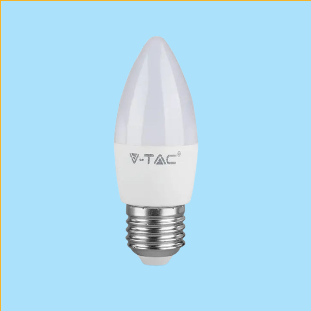 E27 4.5W(470Lm) LED-lambi, küünlakujuline, V-TAC, IP20, jaheda valge 6500K