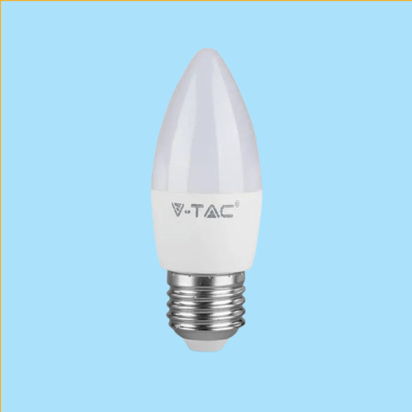 E27 4.5W(470Lm) LED-lambi, küünlakujuline, V-TAC, IP20, jaheda valge 6500K