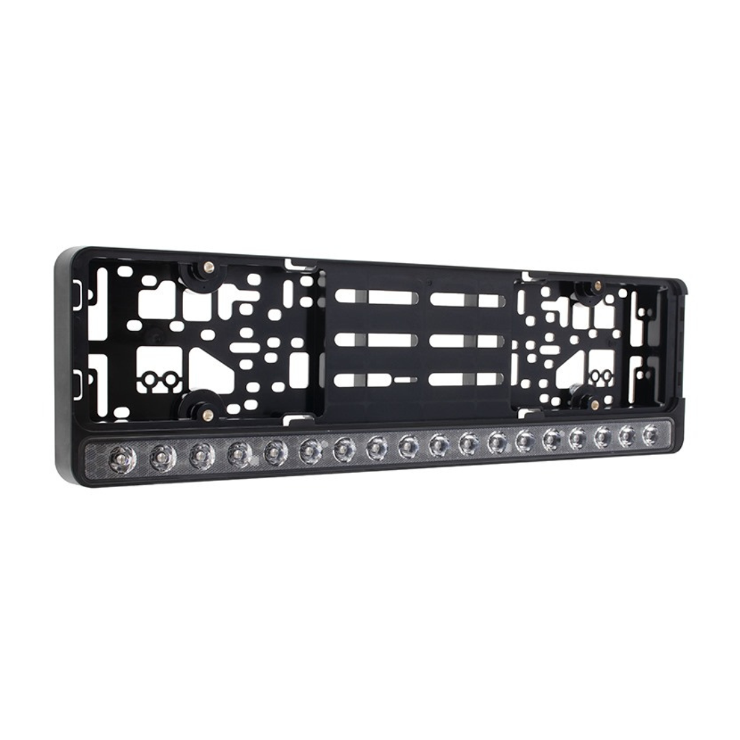 Derīgs TA_9-36V 7800Lm STRANDS(Zviedrija) LED numurzīmes rāmis ar iestrādātu LED bāru, kas spīd līdz 800m, premium kvalitāte, garantija 3 gadi, auksti balta gaisma 5000K