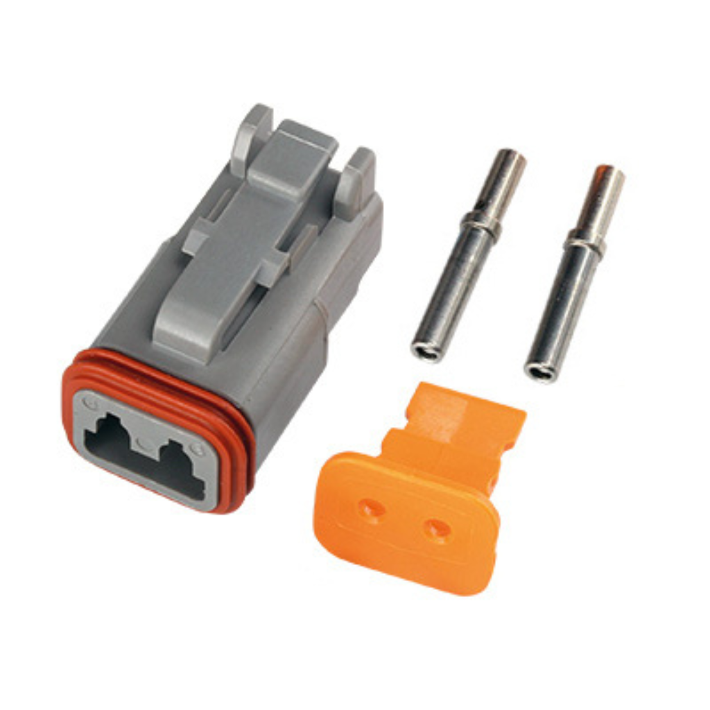 Savienotāju komplekts Deutsch, 2-pin, sieviešu savienotāji (0,5-1,5mm²), DT sērija. darba gaismām un palīglampām