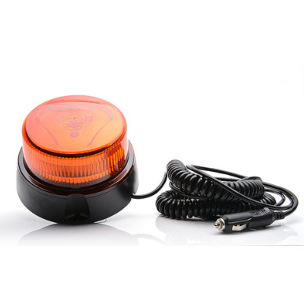 WAS 12-24V LED vilkur, kollane, ühekordne vilkumine, magnetkinnitus, 7m spiraalkaabel koos süütepistikuga... ECE R65/ R10, TB1