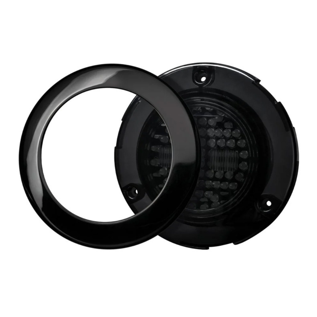 STRANDS IZE LED apaļš kreisais – LED aizmugurējais lukturis ar dinamisko pagriezienu, 96 LED, 10–30 V, IP69, ECE R6/R7/R10, Ø 155 × 49 mm