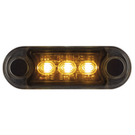 OPTIBEAM Dark Phantom светодиодная сигнальная лампа с 3 светодиодами, 8 режимами мигания, IP67, 10–36 В, жёлтая, с кабелем длиной 0,5 м