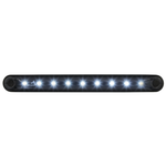 OPTIBEAM Dark Phantom LED gabarītlukturis balts, 10–36 V, IP67, 9 LED, 239,4 mm, 2 kontaktu atvērtais kabelis
