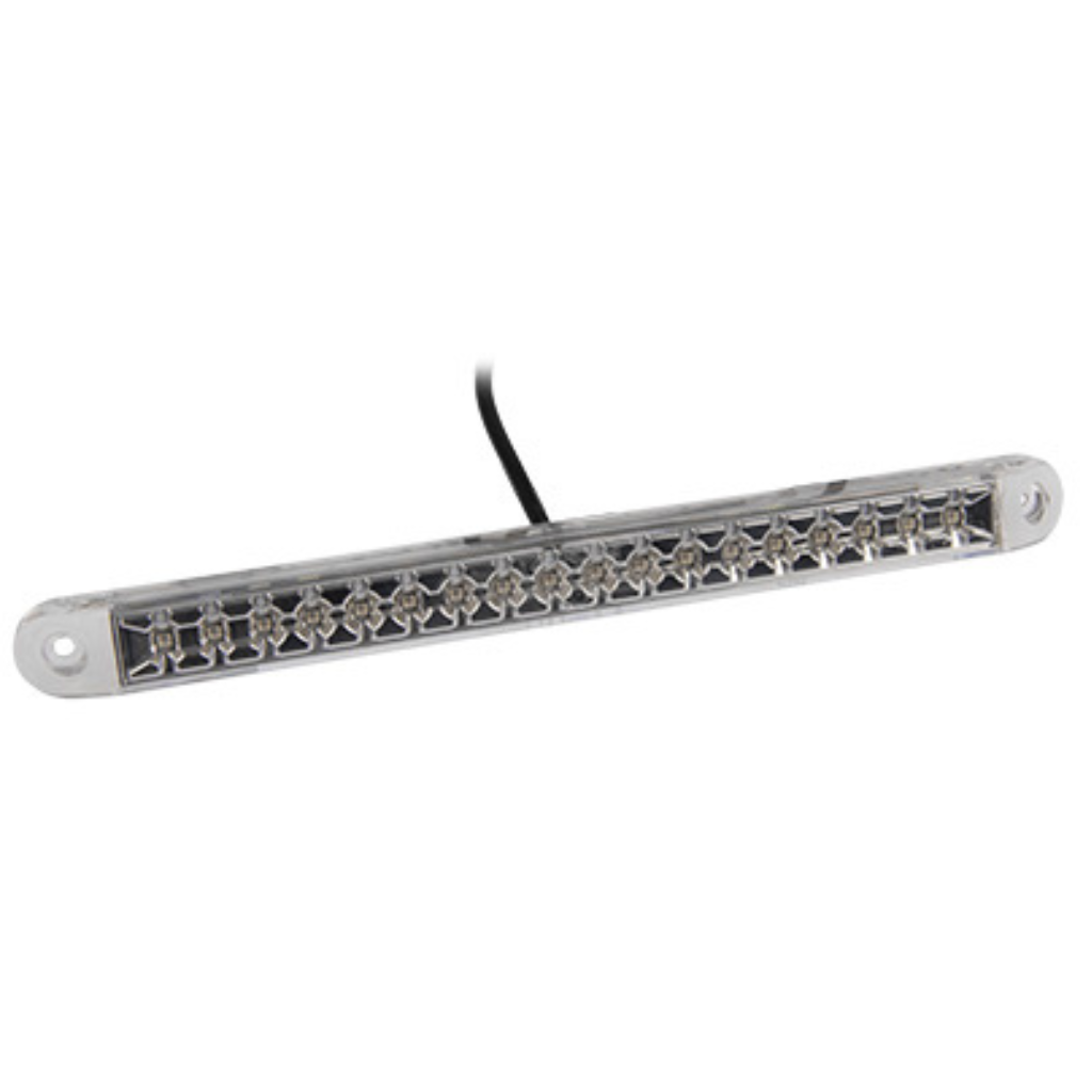 LED priekšējais dinamiskais signāllukturis 24 V, dzintara gaisma, 18 LED, IP67, ADR, ECE R10, 252 x 22 x 18 mm