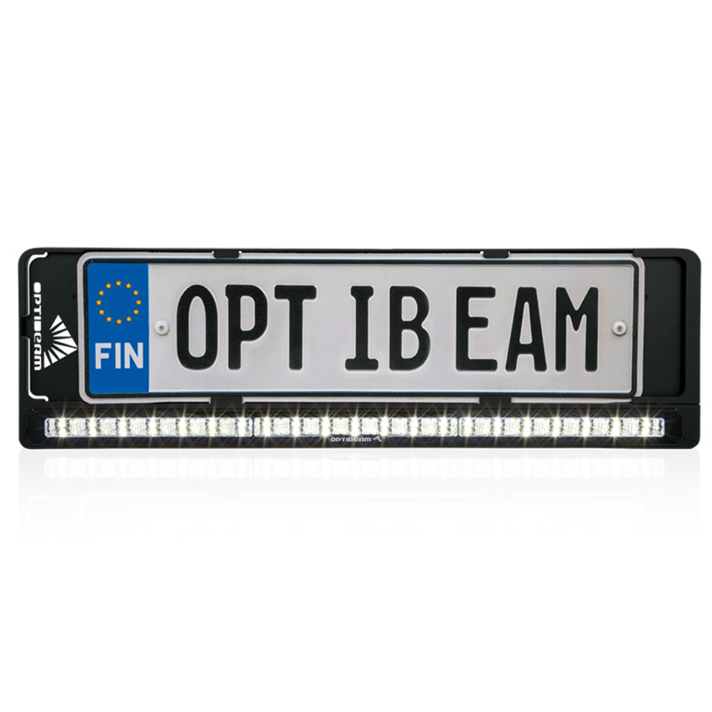 OPTIBEAM 12-24V 12 LED atpakaļskata nummuru apgaismojums, IP68, R148, R10, auksti balta gaisma 5300K