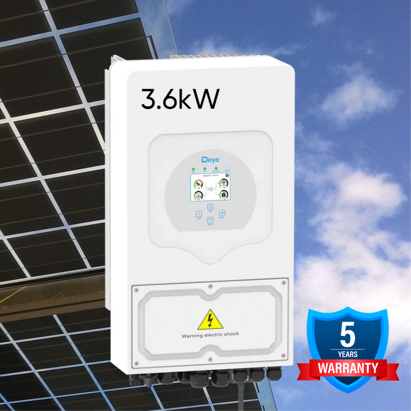 3.6kW Vienfāzes 2 MPPT  Hibrīda invertors, V-TAC / DEYE SUN-3.6-SG03LP1-EU, “Sadales tīklā” verificēts,  5 gadu garantija, IP65, LCD displejs, saderīgs ar zemsprieguma akumulatoriem