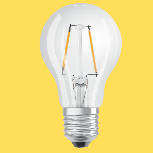E27 2.5W(250Lm) OSRAM LED Filament bulb, IP20, glass, warm white light 2700K