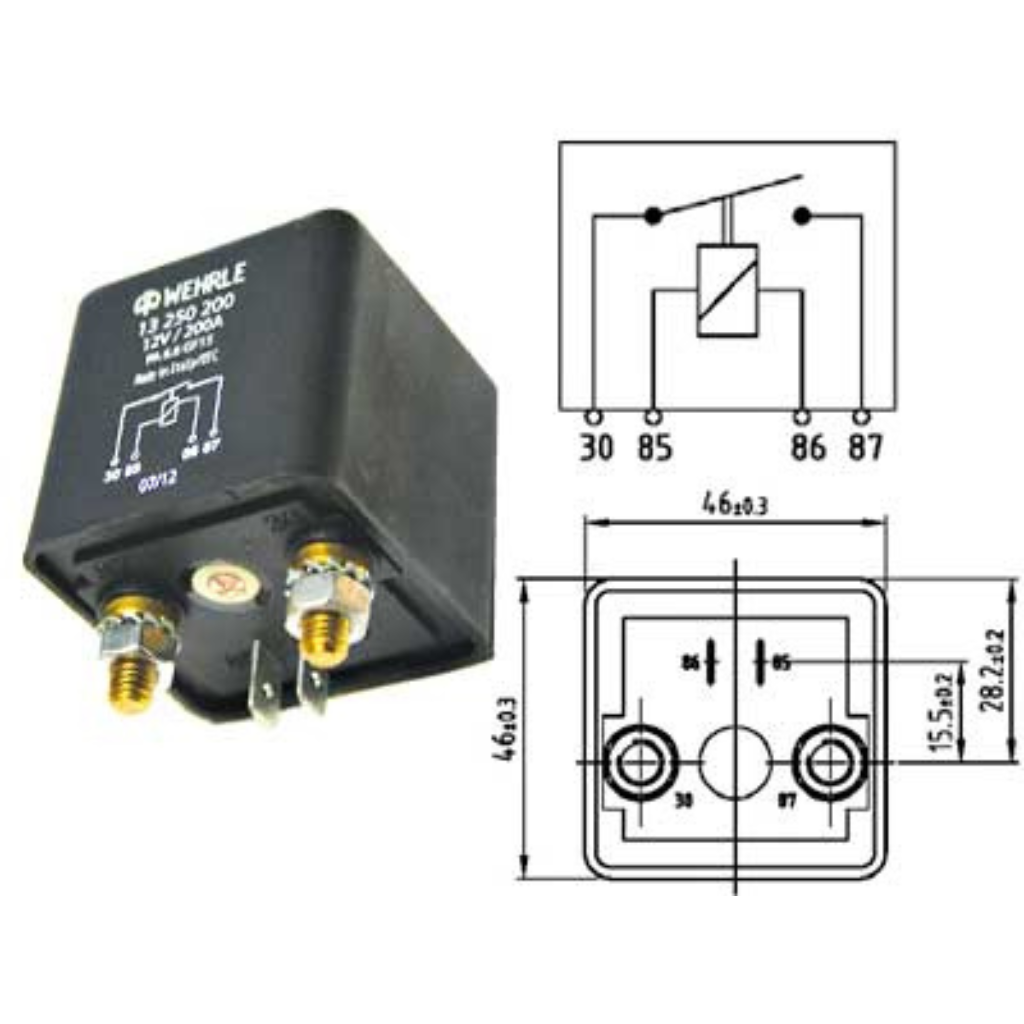 12V 200A Slēdža Releja Jaudas Modelis