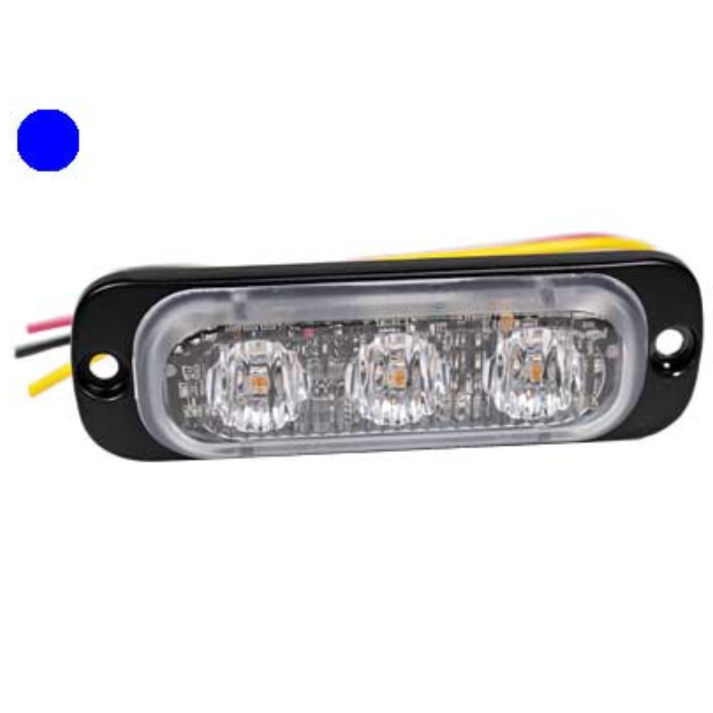 12-24V LED reticle lamp, extra slim, IPX8, ST3, ECE R65 Class 1 (XB1), ECE R10, blue lens