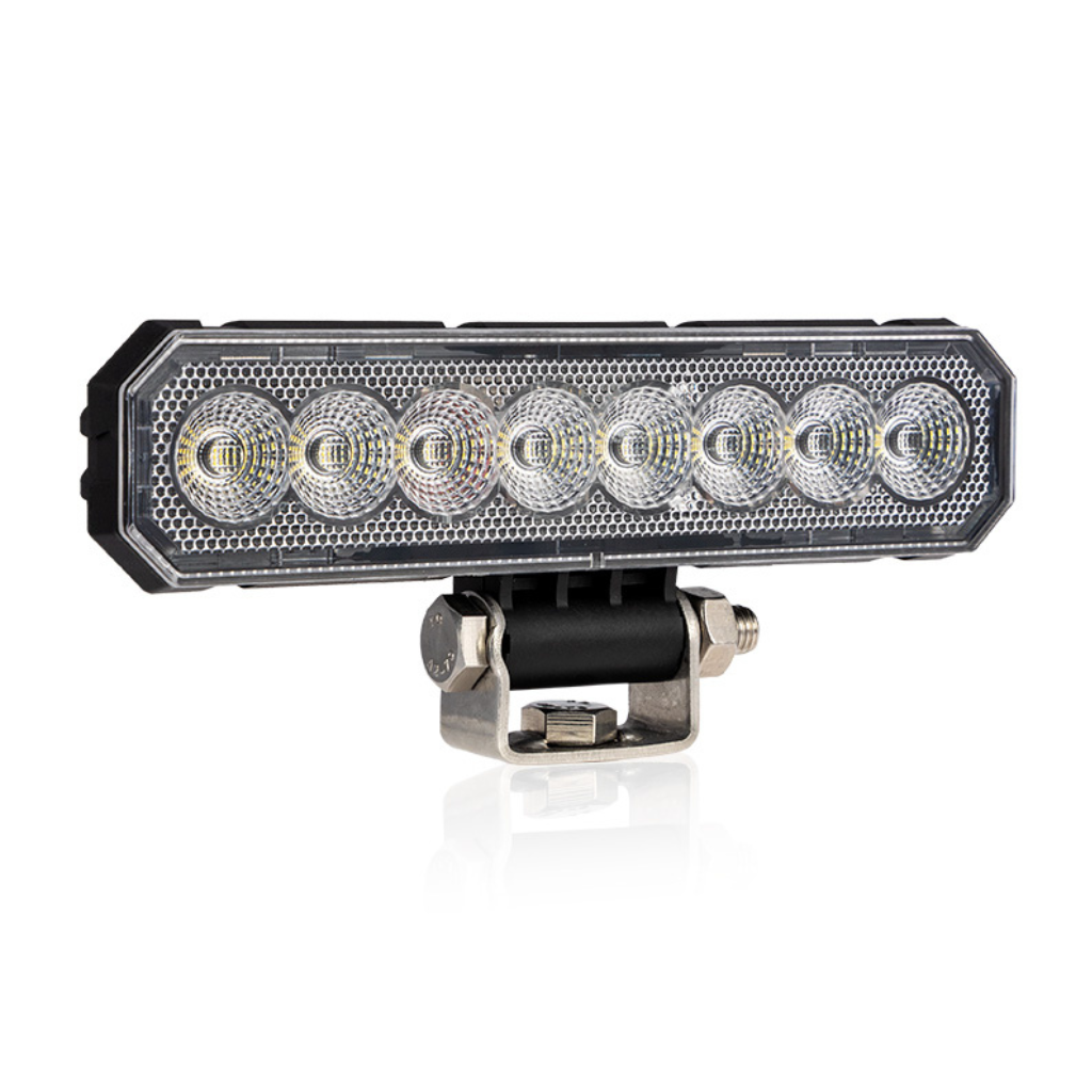 BULLBOY PROLINE SLIM 12-30V 12W 2000Lm 8 LED papildlukturis, IP67/IP69K, R148, R10, auksti balta gaisma 5400K