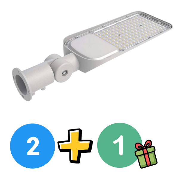 150W(17220Lm) LED gatlykta, V-TAC SAMSUNG, IP65, grå, 5 års garanti, neutralvit 4000K
