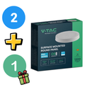 Komplekts 2+1 dāvanā_12W(1200Lm) LED panelis virsapmetuma apaļš, IP20, V-TAC SAMSUNG, balts, silti balta gaisma 3000K (Copy)