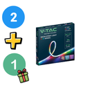 Komplekts 2+1 dāvanā_ komplekts_3W/m DC:5V 0.6A RGB neona LED lentu komplekts, IP20, komplektā tālvadības pults, 1 USB kontrolieris, savietojams ar jebkuru USB ierīci (Copy)