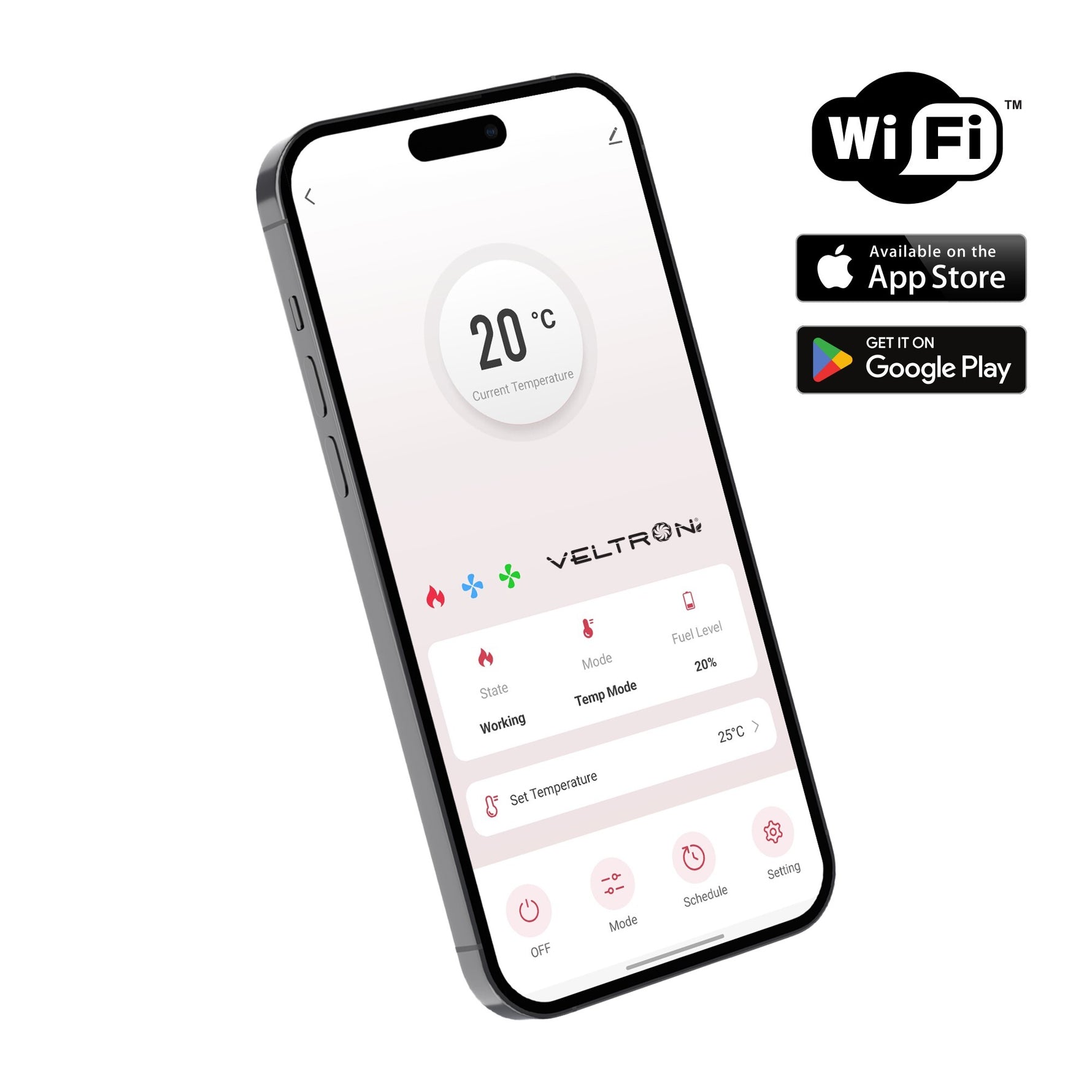Veltron DHOE-210 infrasarkanais sildītājs, 24,4 kW, ar Wi-Fi