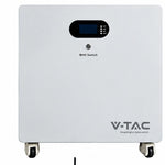 V-TAC 16,07 kWh LiFePO4 akumulators VT-48290, grīdas montāža, IP20, 7000 cikli, Designer balts korpuss