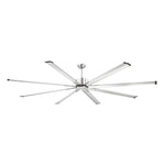 VEVOR 244 cm alumīnija griestu ventilators bez apgaismojuma, ar tālvadības pulti, matēti niķeļa krāsā