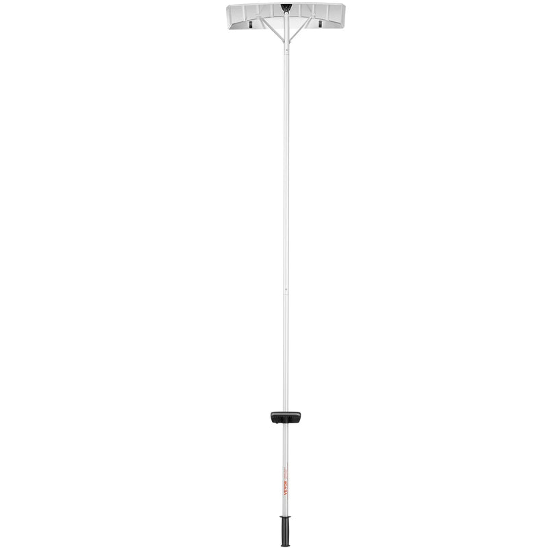 VEVOR Sniega jumta lāpsta, 63,5 cm asmens, 640 cm alumīnija kāts ar rullīšiem jumta aizsardzībai, neslīdošs rokturis, viegli saliekama un lietojama jumta, automašīnas sniega un slapjo lapu tīrīšanai