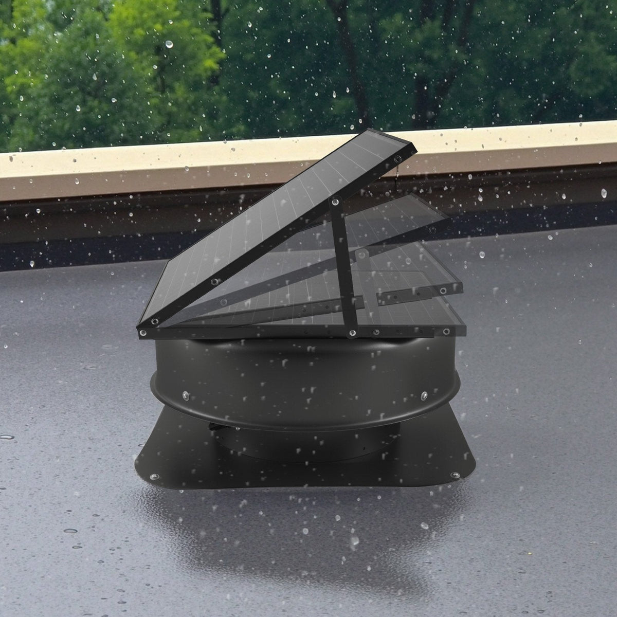 VEVOR 50 W saules jumta bēniņu izplūdes ventilators ar viedtermostatu un tālvadības pulti