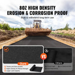 VEVOR neausts ģeotekstila audums zem grants 1,2 x 30,5 m, 226,8 g/m² piebraucamā ceļa un ainavu audums, izturīga nezāļu barjeras plēve, augsnes seguma audums nezāļu kontrolei un franču drenām, melns