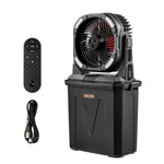 VEVOR mist fan with a motor running at over 2,700 rpm, water-cooled fan with a 9-liter water tank, 10,000 mAh battery, 4 speed and 5 lighting modes, suitable for indoor, outdoor, and patio use