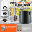 VEVOR fritiera tauku tvertne, 30 l eļļas savākšanas un pārvadāšanas konteiners no nerūsējošā tērauda ar rūsas izturīgu pārklājumu, ar vāku, fiksācijas skavām un filtra maisu karstas cepamās eļļas filtrēšanai, melna