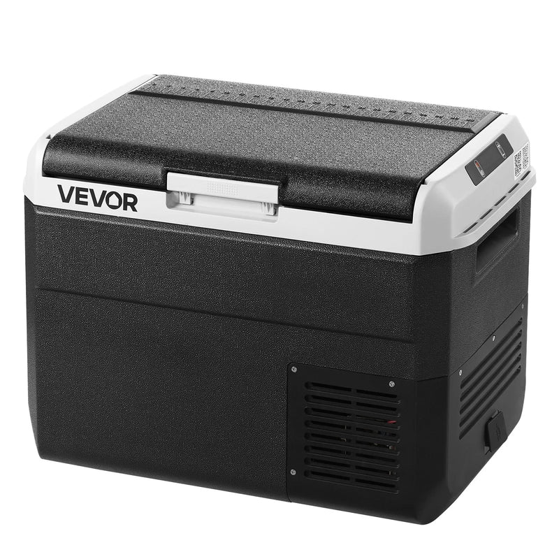 VEVOR 12 V auto ledusskapis 30 l ar regulējamu temperatūru no -20 °C līdz 20 °C, kompresora dzesētājs ar 12/24 V DC un 100–240 V AC barošanu kempingam, ceļošanai un kemperiem