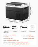 VEVOR 12 V auto ledusskapis 30 l ar regulējamu temperatūru no -20 °C līdz 20 °C, kompresora dzesētājs ar 12/24 V DC un 100–240 V AC barošanu kempingam, ceļošanai un kemperiem