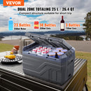 VEVOR portable car refrigerator/freezer compressor 25L, two zones