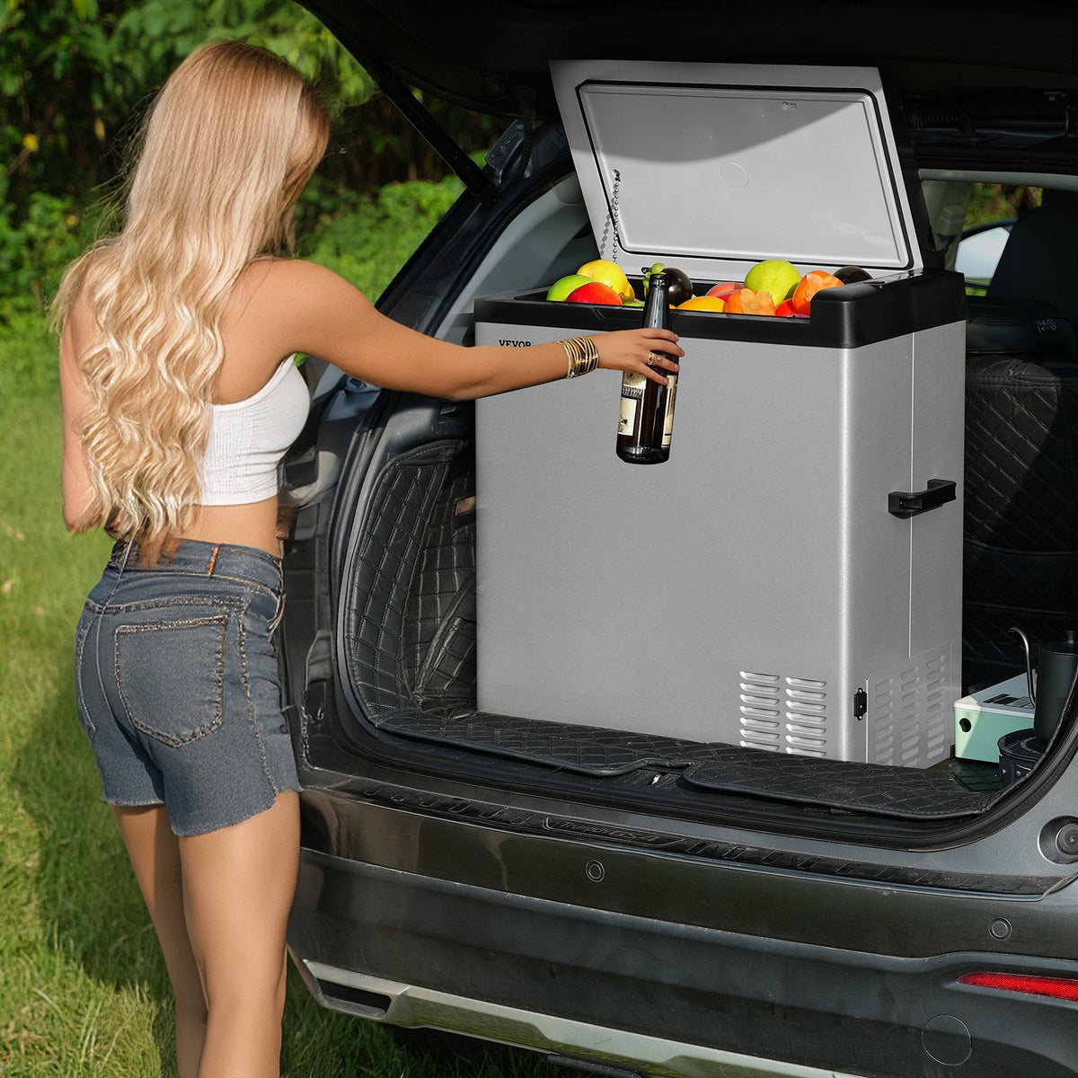 70L VEVOR80W pārnēsājams auto ledusskapis, viena zona