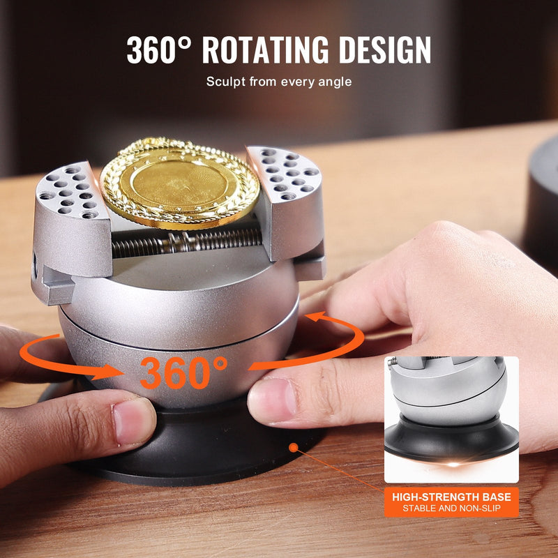 VEVOR 78 mm gravēšanas bumbuļskava, 360° rotējošs gravēšanas bloks ar 70 piederumiem, Juvelierizstrādājumu un dārgakmeņu inkrustācijas instruments