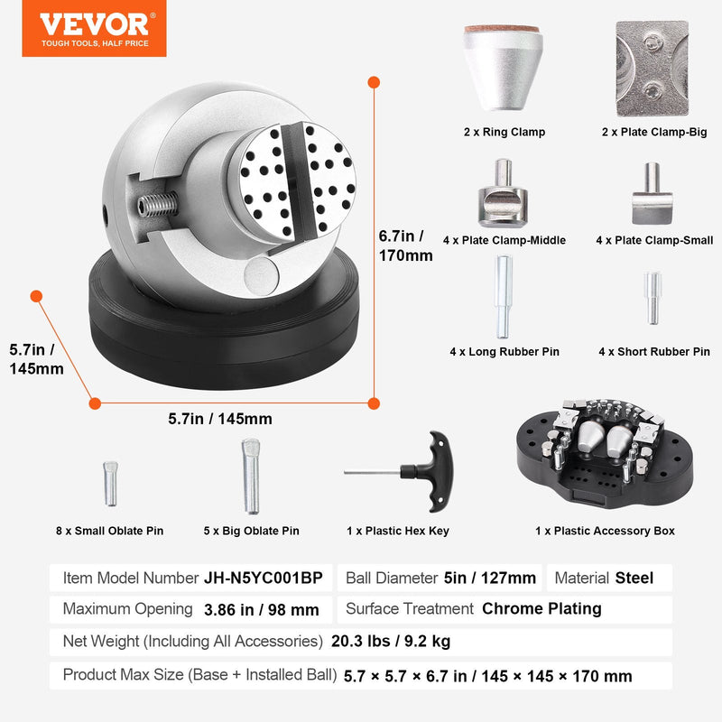 VEVOR 12,7 cm bumbu veida prese gravēšanas iestatīšanai, 360° rotējošs gravēšanas bloks ar 35 piederumiem, rotaslietu gravēšanas rīki, standarta bloks dārgakmens ieliktņiem un mazmēroga gravēšanai
