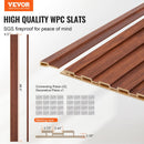 VEVOR koka līstu akustiskie paneļi, 8 gab., 2440 × 152 mm, WPC akcenta sienas paneļi modernam interjeram, mākslīgā koka sienas paneļi stilīgam dekoram un trokšņu samazināšanai, melnā valrieksta krāsā