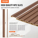 VEVOR koka līstu akustiskie paneļi, 8 gab., 2440 × 152 mm, WPC akcenta sienas paneļi modernam interjeram, mākslīgā koka sienas paneļi stilīgam dekoram un trokšņu samazināšanai, pelēkā ozola krāsā