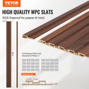 VEVOR koka līstu akustiskie paneļi, 8 gab., 2440 × 152 mm, WPC akcenta sienas paneļi modernam interjeram, mākslīgā koka sienas paneļi stilīgam dekoram un trokšņu samazināšanai, tumšā tīkkoka krāsā