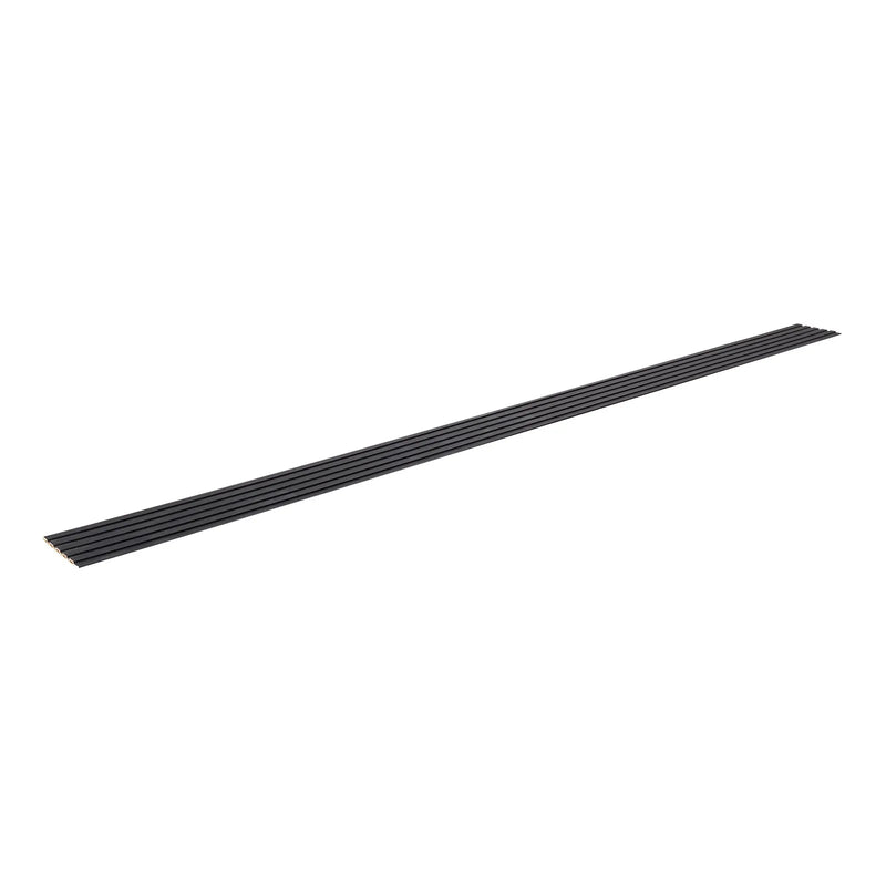 VEVOR koka līstu akustiskie paneļi, 8 gab., 2440 × 152 mm, WPC akcenta sienas paneļi modernam interjeram, mākslīgā koka sienas paneļi stilīgam dekoram un trokšņu samazināšanai, matēti melnā krāsā