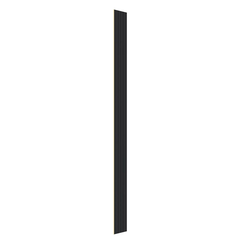 VEVOR koka līstu akustiskie paneļi, 8 gab., 2440 × 152 mm, WPC akcenta sienas paneļi modernam interjeram, mākslīgā koka sienas paneļi stilīgam dekoram un trokšņu samazināšanai, matēti melnā krāsā