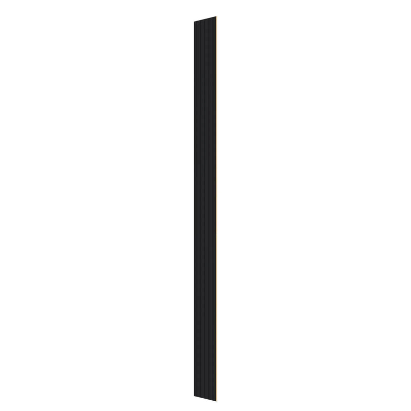VEVOR koka līstu akustiskie paneļi, 8 gab., 2440 × 152 mm, WPC akcenta sienas paneļi modernam interjeram, mākslīgā koka sienas paneļi stilīgam dekoram un trokšņu samazināšanai, matēti melnā krāsā