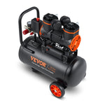 VEVOR bez eļļas īpaši klusais gaisa kompresors, 4,8 l, 900 W, 62 l/min pie 6,2 bāriem, 70 dB