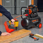 VEVOR bez eļļas īpaši klusais gaisa kompresors, 4,8 l, 900 W, 62 l/min pie 6,2 bāriem, 70 dB