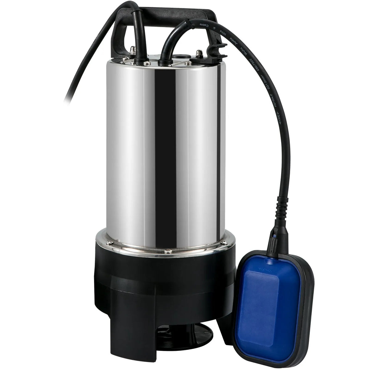VEVOR iegremdējamais ūdens sūknis 1100 W, plūsma līdz 20 000 l/h, ar 10 m kabeli un automātisku pludiņslēdzi, nerūsējošā tērauda korpuss, piemērots tīram un netīram ūdenim, applūdušu vietu, dārza dīķu, baseinu un karsto vannu nosusināšanai