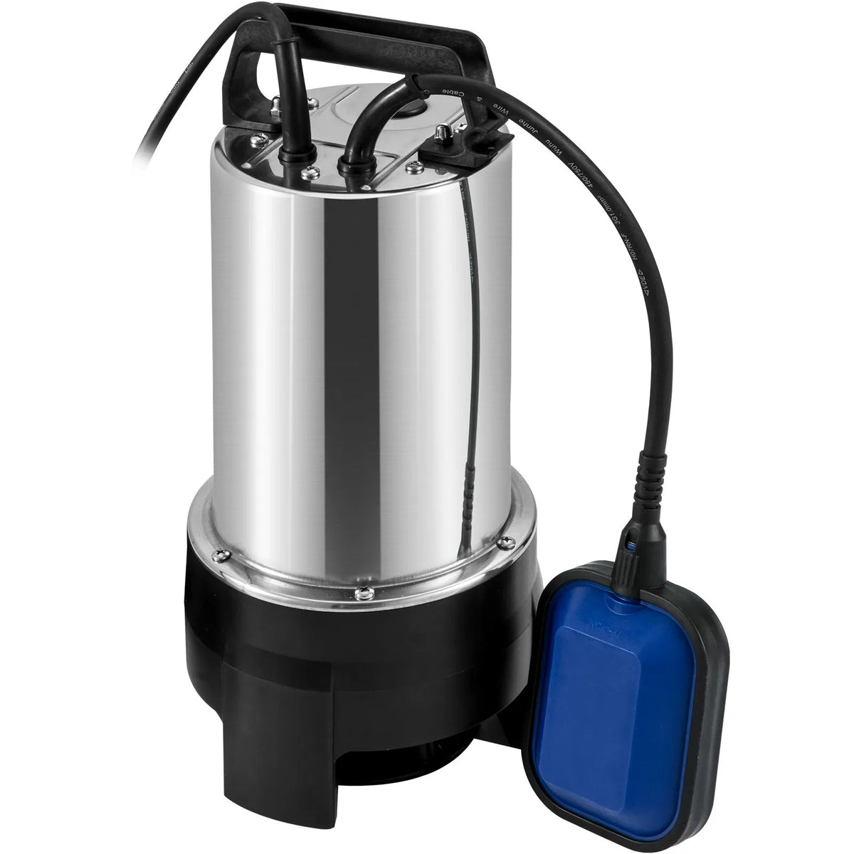 VEVOR iegremdējamais ūdens sūknis 1100 W, plūsma līdz 20 000 l/h, ar 10 m kabeli un automātisku pludiņslēdzi, nerūsējošā tērauda korpuss, piemērots tīram un netīram ūdenim, applūdušu vietu, dārza dīķu, baseinu un karsto vannu nosusināšanai