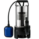 VEVOR iegremdējamais ūdens sūknis 1100 W, plūsma līdz 20 000 l/h, ar 10 m kabeli un automātisku pludiņslēdzi, nerūsējošā tērauda korpuss, piemērots tīram un netīram ūdenim, applūdušu vietu, dārza dīķu, baseinu un karsto vannu nosusināšanai