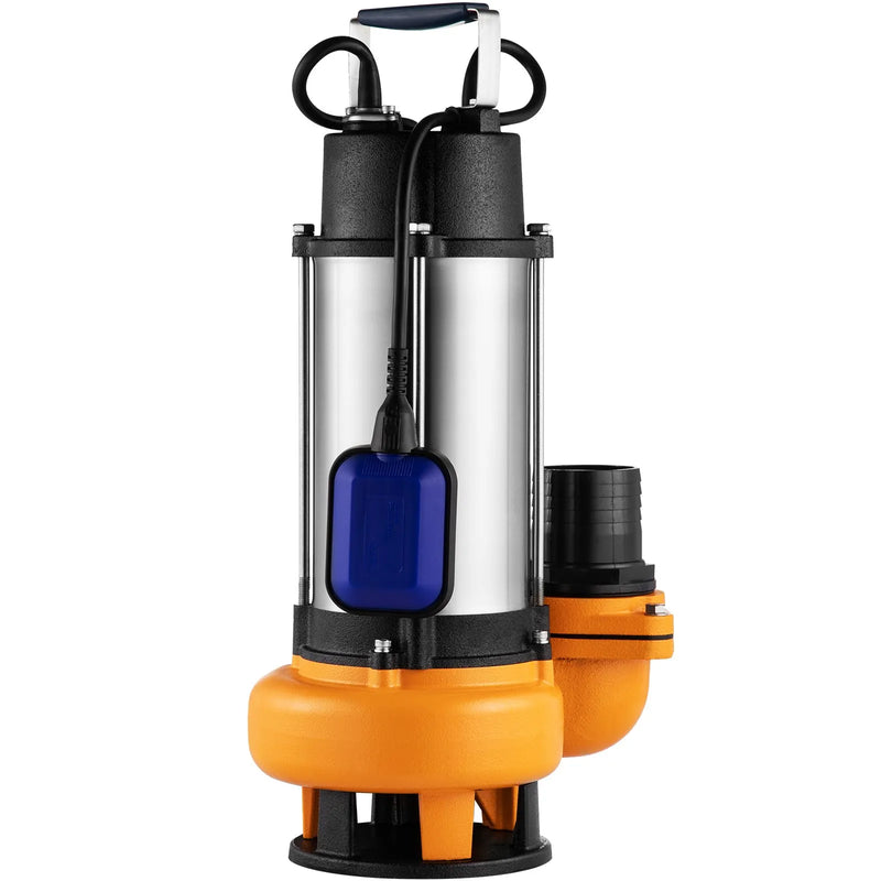 VEVOR iegremdējamais ūdens sūknis 2200 W, plūsma līdz 60 000 l/h, ar 8 m kabeli un automātisku pludiņslēdzi, nerūsējošā tērauda korpuss, piemērots tīram un netīram ūdenim, applūdušu vietu, dārza dīķu, baseinu un karsto vannu nosusināšanai
