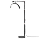 VEVOR pusmēness formas gaisma estētiķiem, 2 vienā LED grīdas un galda lampa skropstu pieaudzēšanai, lokveida skropstu lampa ar tālruņa turētāju un tālvadības pulti, piemērota skaistumkopšanai, ādas kopšanai, uzacu un tetovējumu darbiem