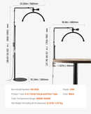 VEVOR pusmēness formas gaisma estētiķiem, 2 vienā LED grīdas un galda lampa skropstu pieaudzēšanai, lokveida skropstu lampa ar tālruņa turētāju un tālvadības pulti, piemērota skaistumkopšanai, ādas kopšanai, uzacu un tetovējumu darbiem