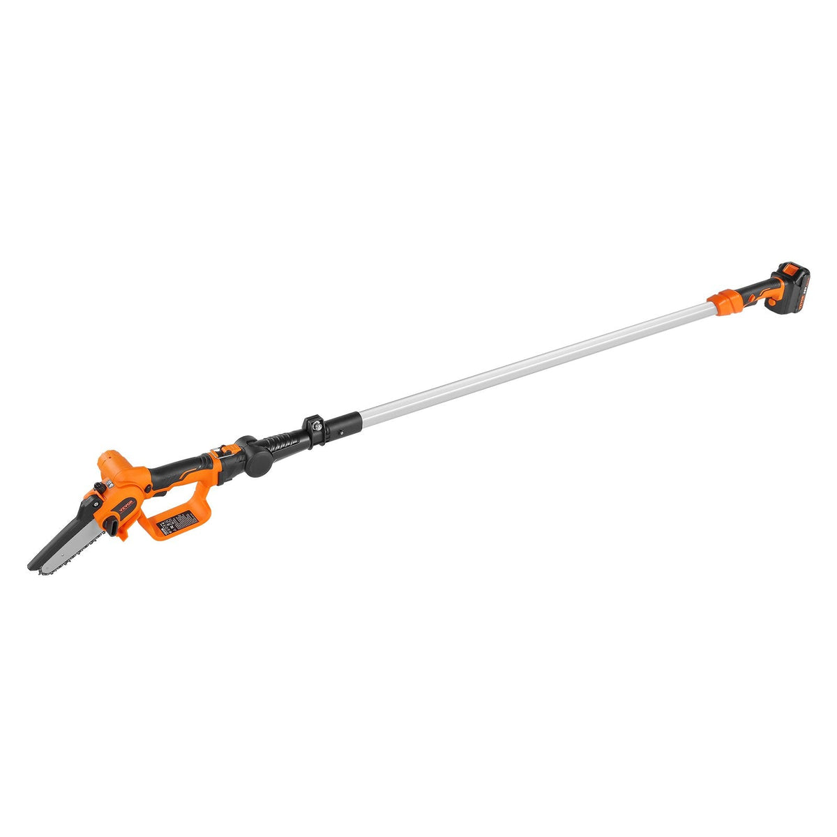 VEVOR 2 vienā bezvadu teleskopiskais zaru zāģis un mini motorzāģis, 20 V 2 Ah akumulators, griešanas garums 13 cm, sasniedzamība līdz 2,4 m (iekļauts akumulators un asmens aizsargs)