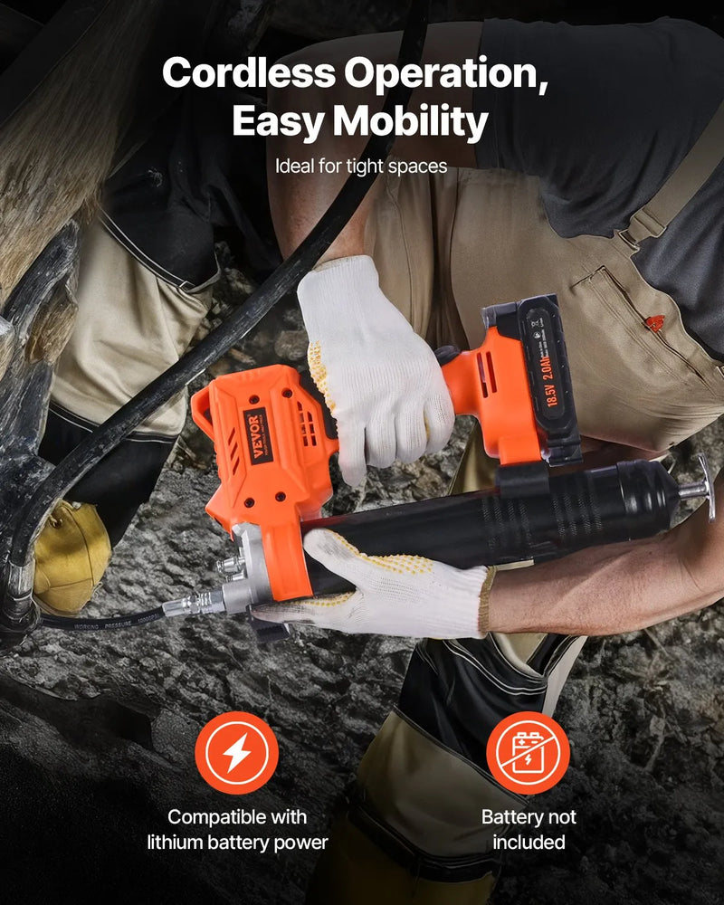 Bezvadu smērvielas pistole, 552 bar, ar LED apgaismojumu un 90 cm šļūteni, saderīga ar 18 V Makita akumulatoriem (akumulators nav iekļauts)