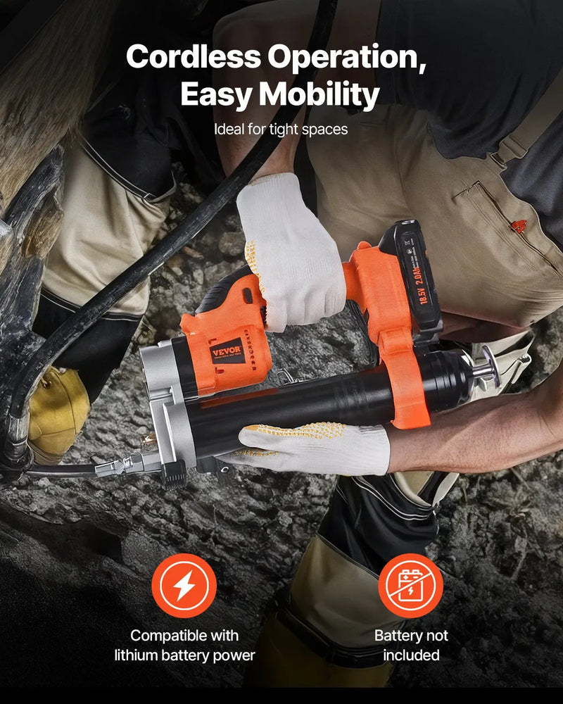 Bezvadu smērvielas pistole 55 MPa maksimālais spiediens, LED apgaismojumus, 900 mm šļūtene, saderīga ar 18 V Makita akumulatoriem (akumulators nav komplektā), piemērota transportlīdzekļu un iekārtu eļļošanai (tikai instruments)